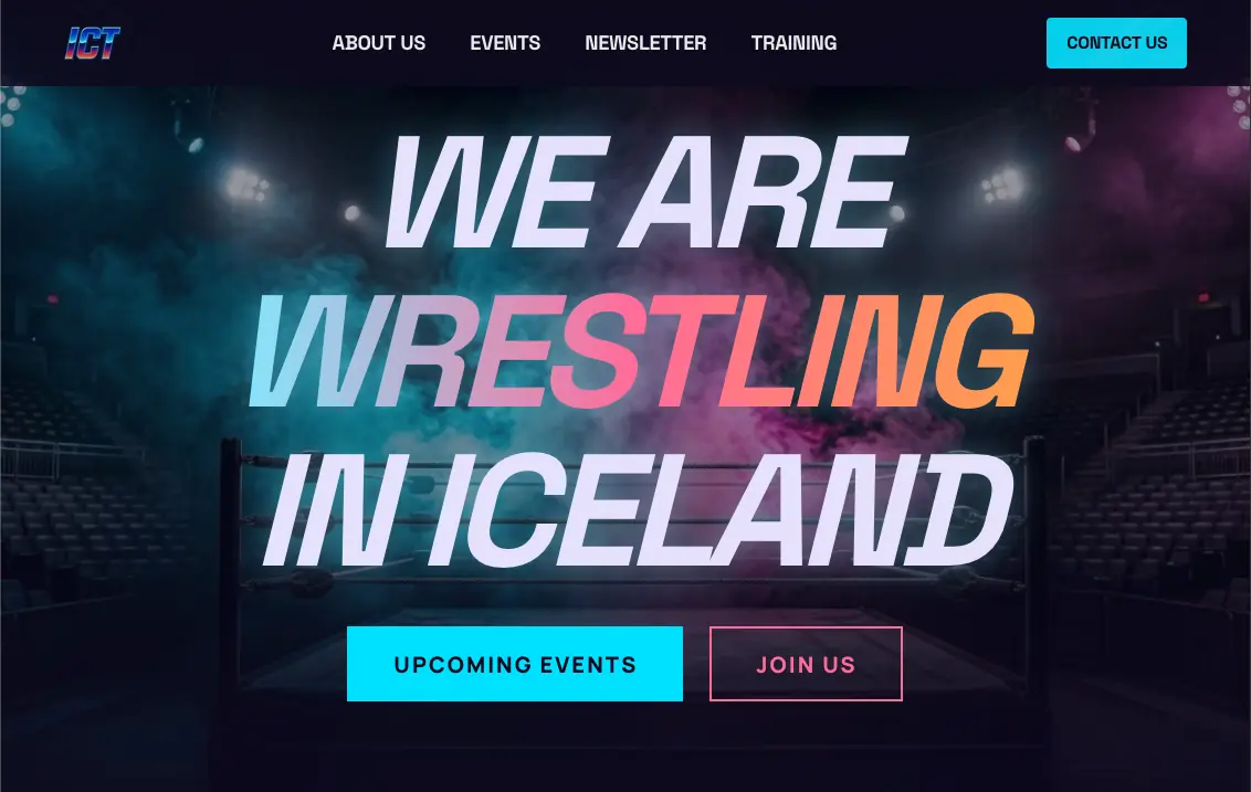 Forsíða vefsíðu Icelandic Combat Theatre